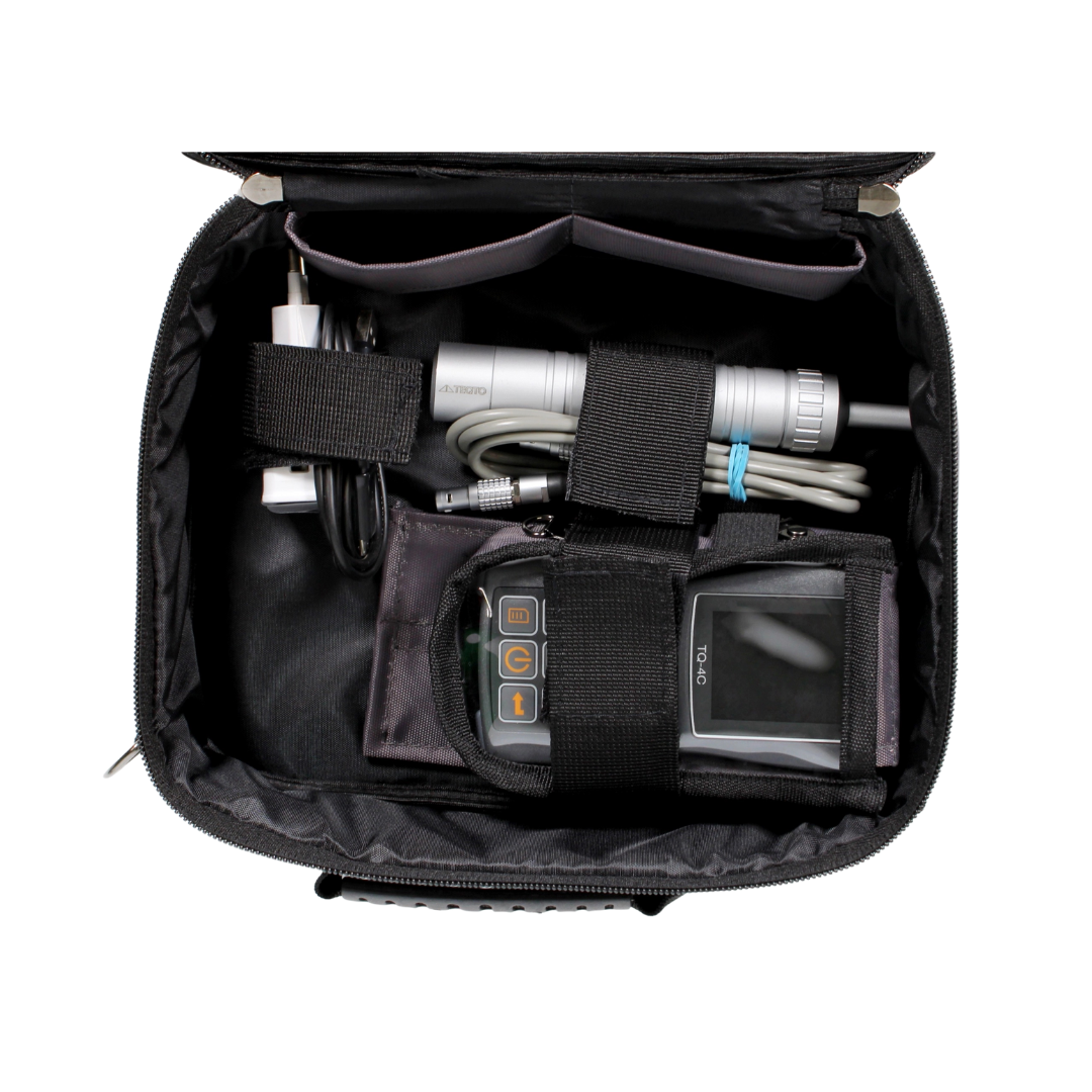 Complete TEQTO TQ-4C UCI Hardness Tester Kit – includes probe, tester unit, charger, PC cable, and carry case