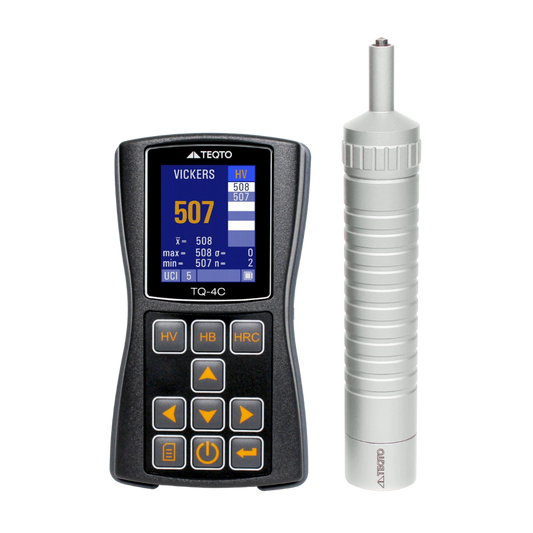 TEQTO TQ-4C UCI Portable Hardness Tester – Digital display with UCI probe for gear teeth and hardened metals
